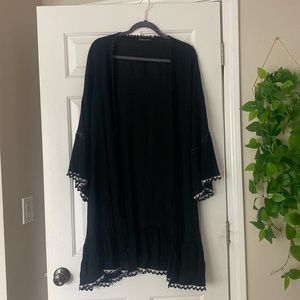 Long black boho duster
